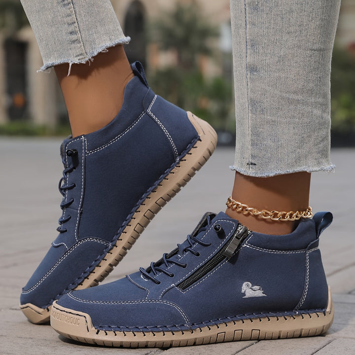 Lola | Bottines Femme Suédées Lacets Zip