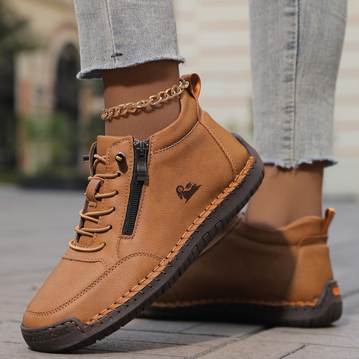 Lola | Bottines Femme Suédées Lacets Zip