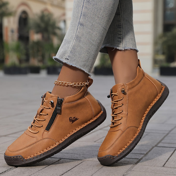 Lola | Bottines Femme Suédées Lacets Zip
