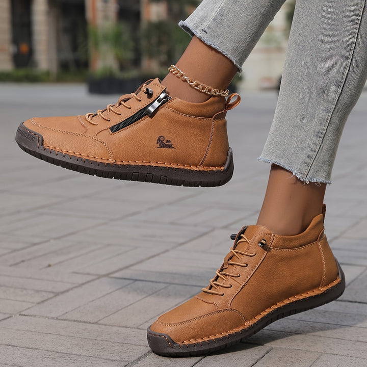Lola | Bottines Femme Suédées Lacets Zip