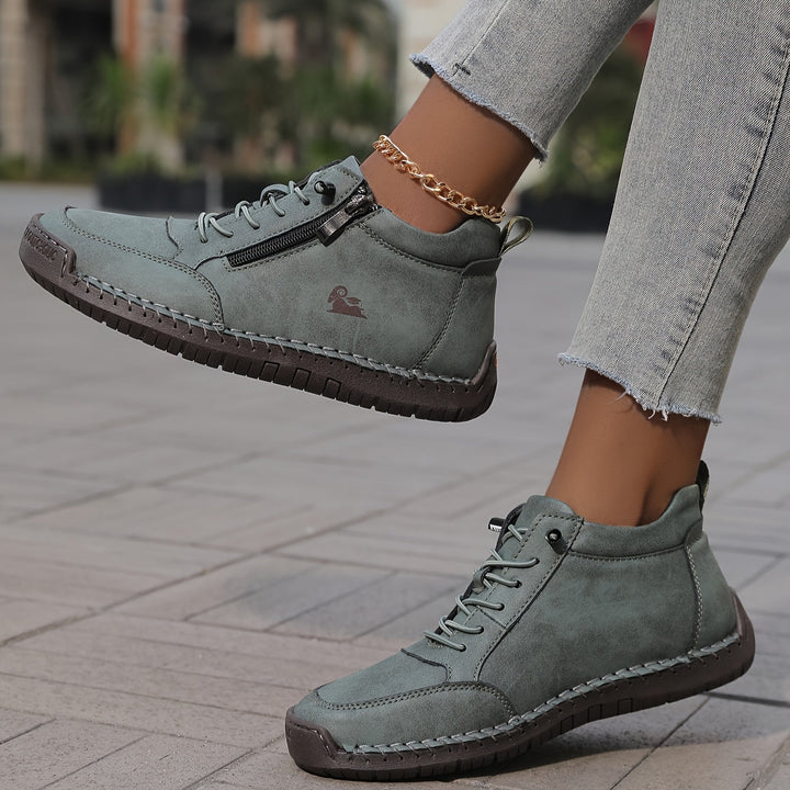 Lola | Bottines Femme Suédées Lacets Zip