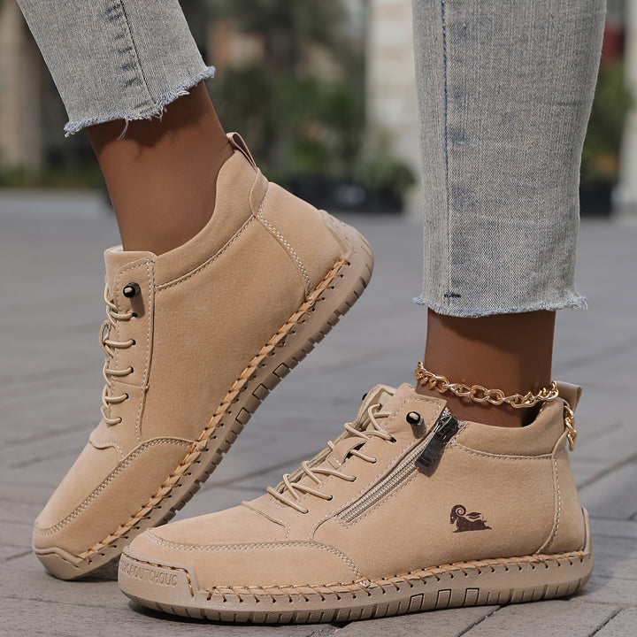 Lola | Bottines Femme Suédées Lacets Zip