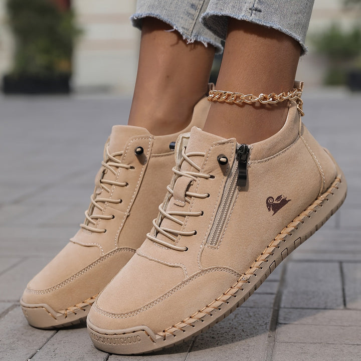 Lola | Bottines Femme Suédées Lacets Zip