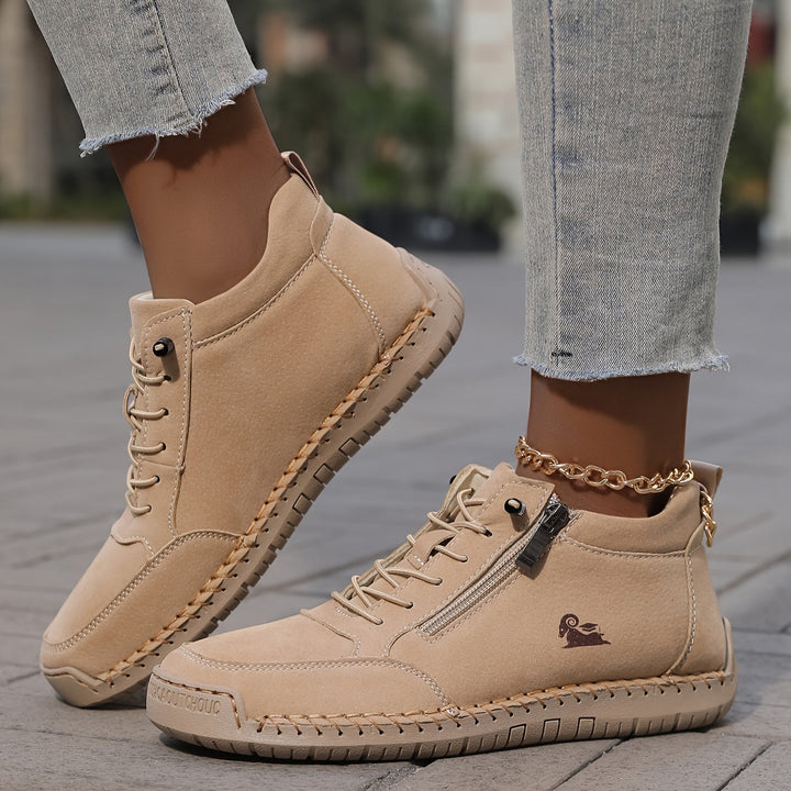 Lola | Bottines Femme Suédées Lacets Zip