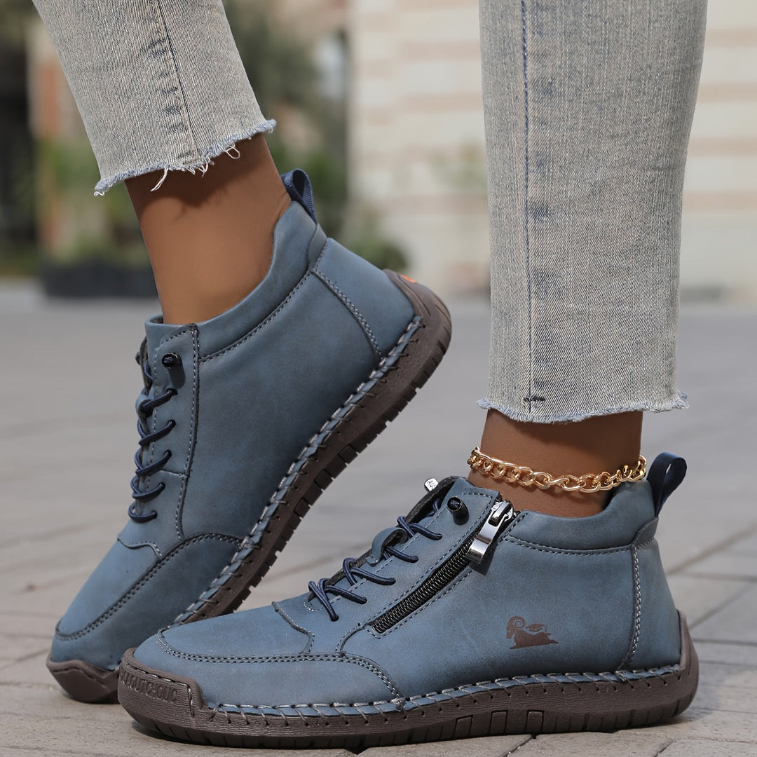 Lola | Bottines Femme Suédées Lacets Zip