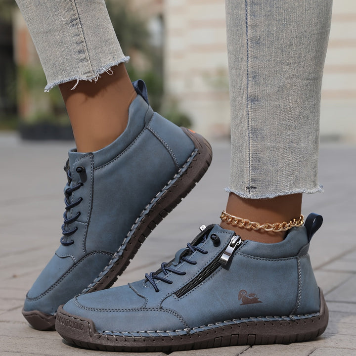 Lola | Bottines Femme Suédées Lacets Zip