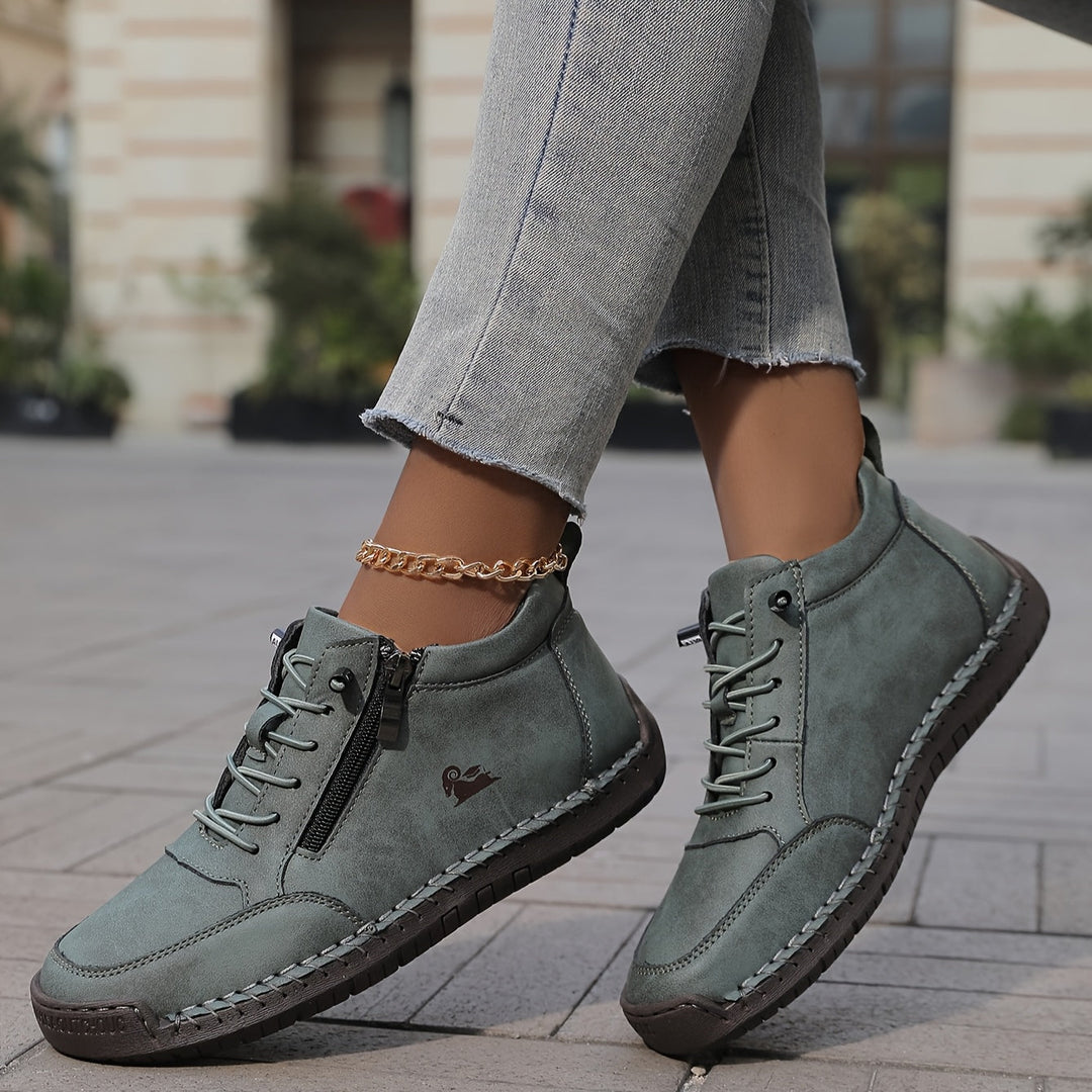 Lola | Bottines Femme Suédées Lacets Zip
