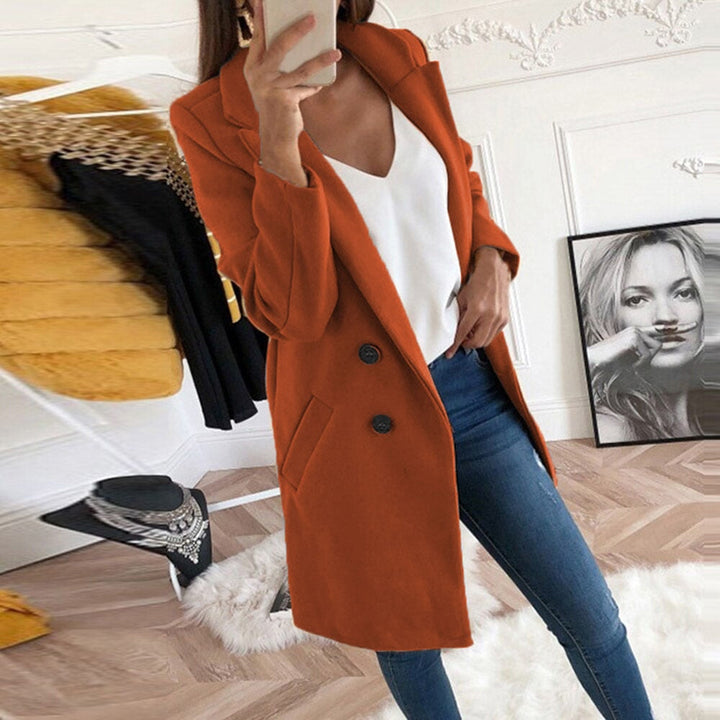Lola | Manteau Croisé Jaune Femme Manches Longues