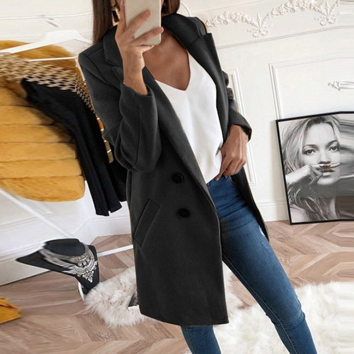 Lola | Manteau Croisé Jaune Femme Manches Longues