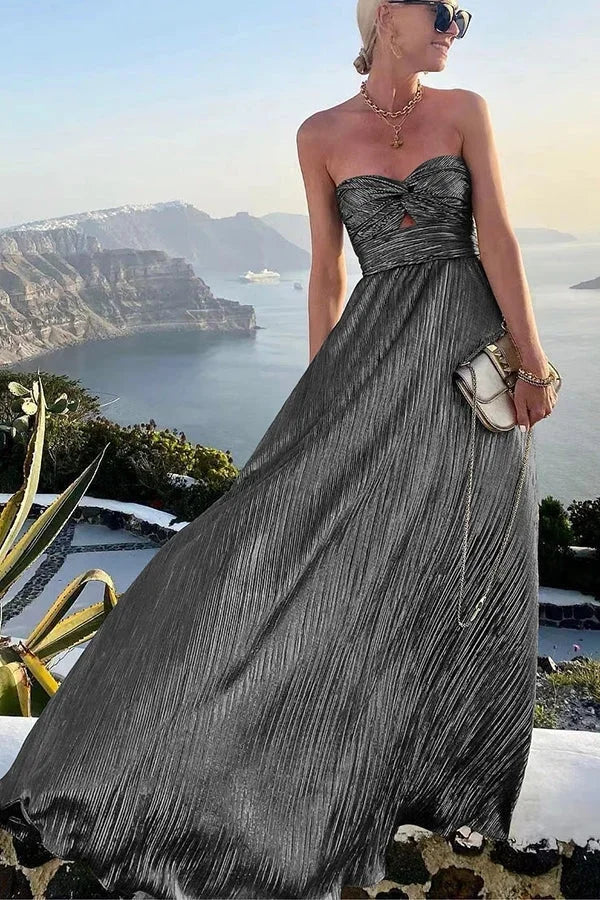 Lola | Robe de Soirée Maxi Bustier Plissée