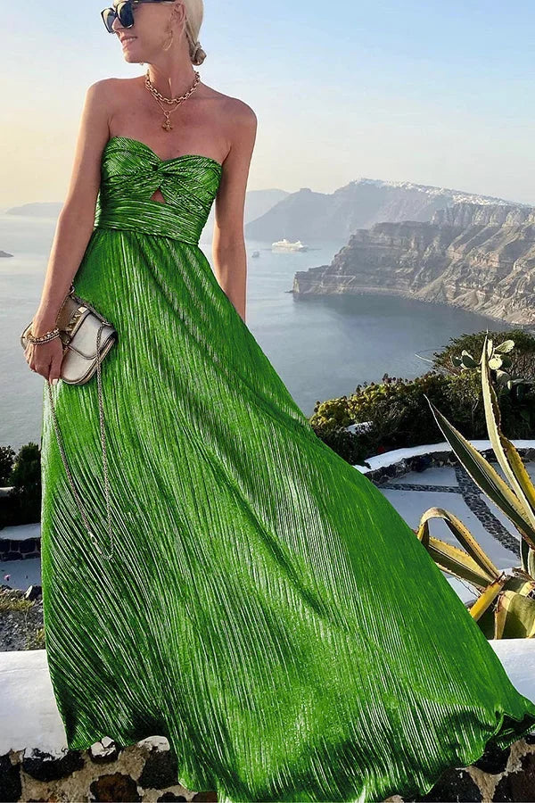 Lola | Robe de Soirée Maxi Bustier Plissée
