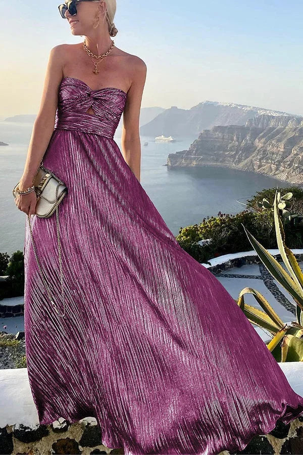 Lola | Robe de Soirée Maxi Bustier Plissée