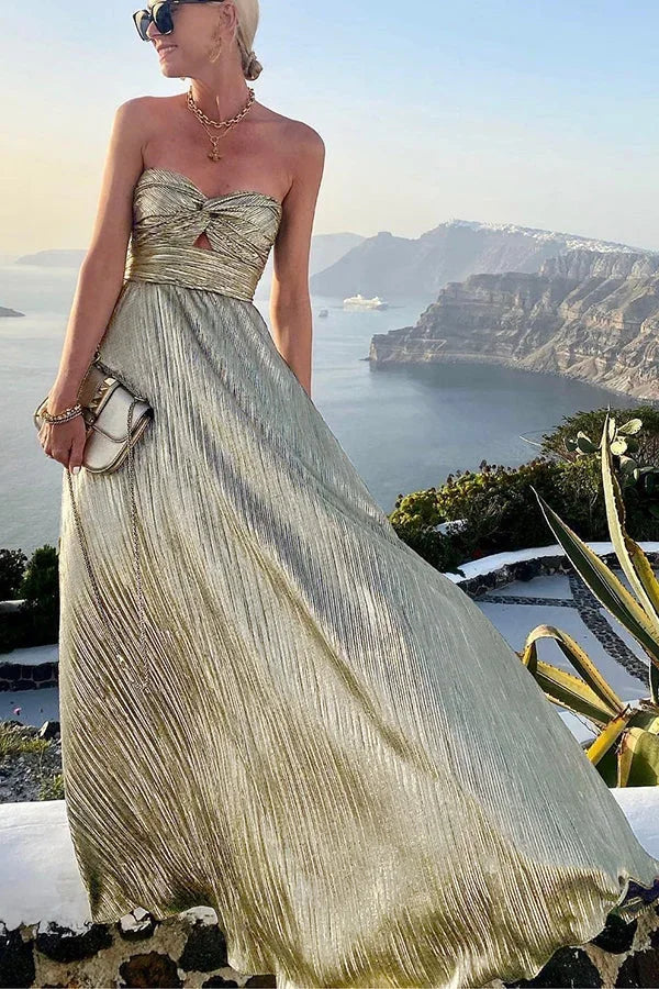 Lola | Robe de Soirée Maxi Bustier Plissée