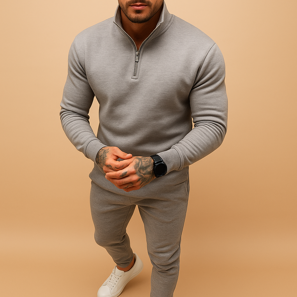 Survêtement homme quart de zip col montant