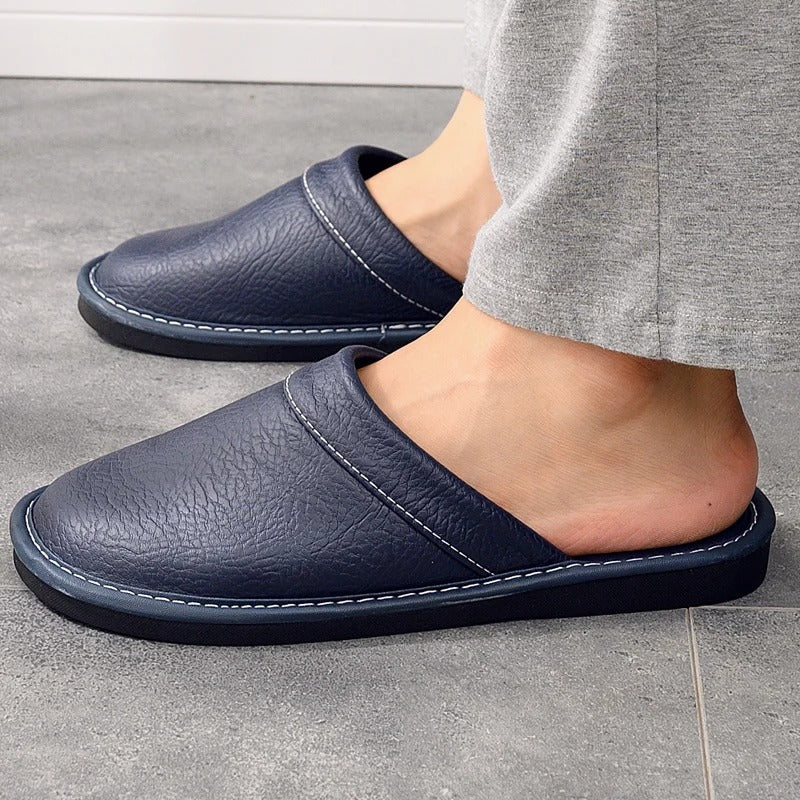 Lou | Mules en Cuir Marron Bout Fermé à Enfiler