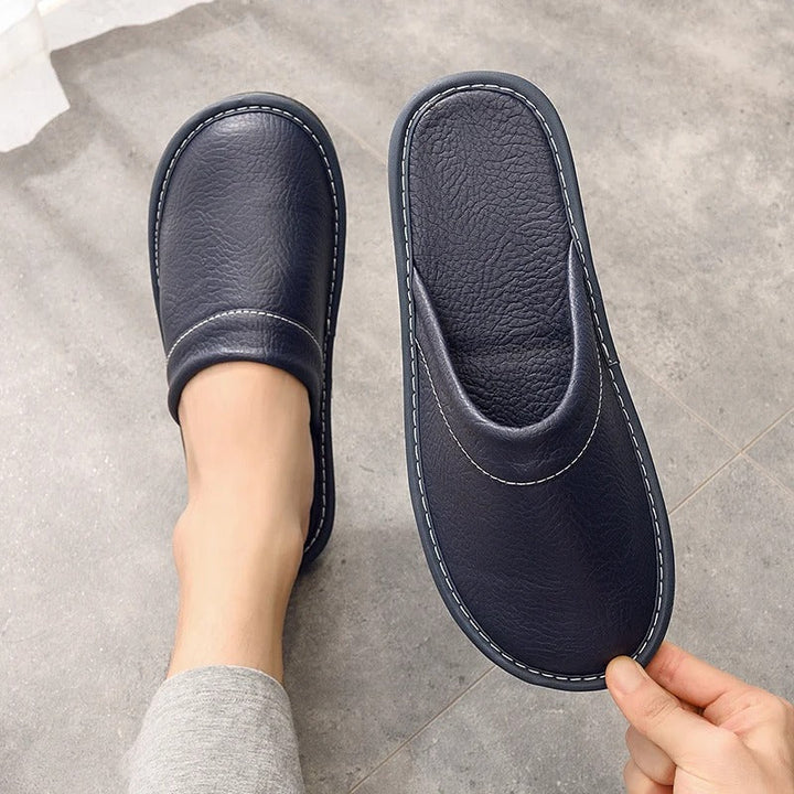 Lou | Mules en Cuir Marron Bout Fermé à Enfiler