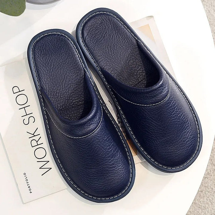Lou | Mules en Cuir Marron Bout Fermé à Enfiler