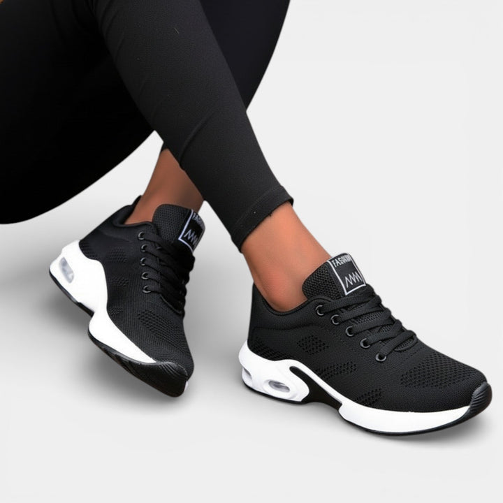 Louise | Basket Femme Semelle Air Noir Blanc
