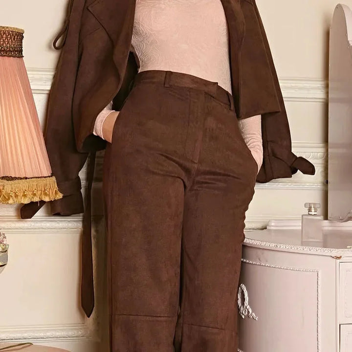 Louise | Ensemble Femme Veste Ceinturée Pantalon