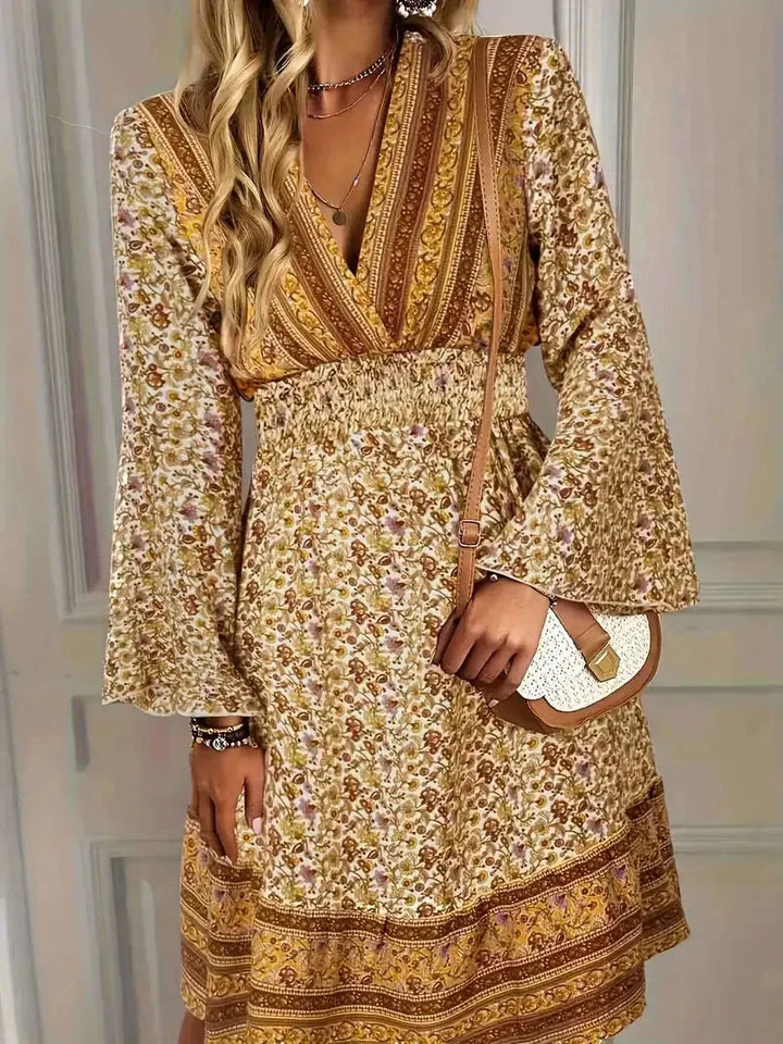 Louise | Robe Femme Imprimé Bohème Manches Longues