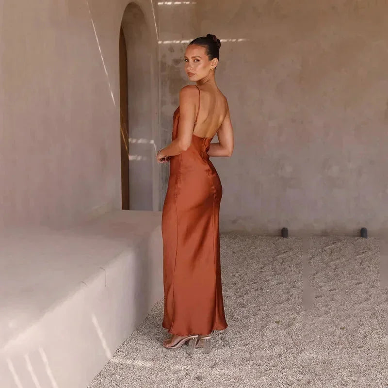 Louise | Robe de Soirée Satin Maxi Femme