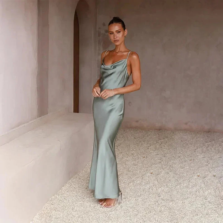 Louise | Robe de Soirée Satin Maxi Femme