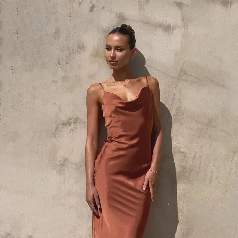 Louise | Robe de Soirée Satin Maxi Femme