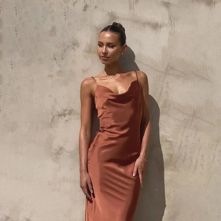 Louise | Robe de Soirée Satin Maxi Femme