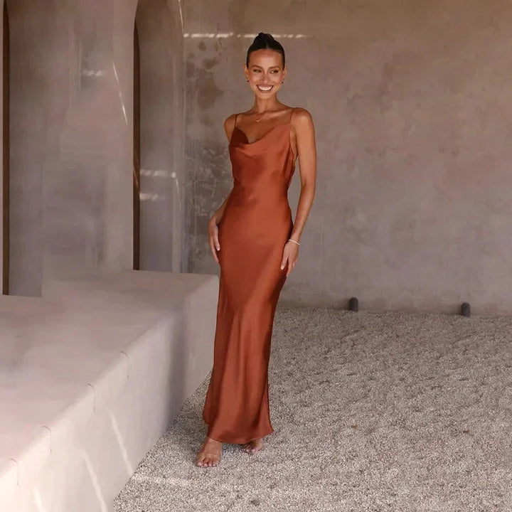Louise | Robe de Soirée Satin Maxi Femme