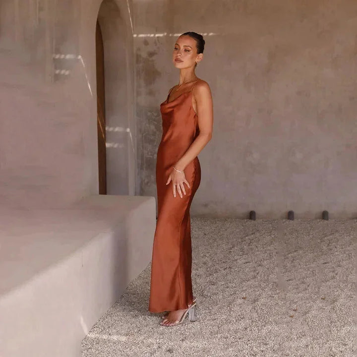 Louise | Robe de Soirée Satin Maxi Femme