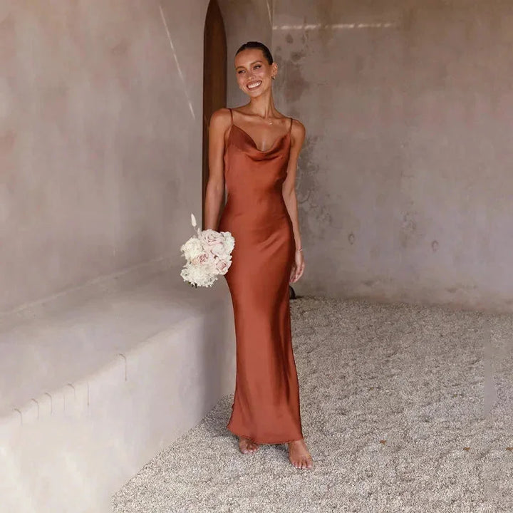Louise | Robe de Soirée Satin Maxi Femme