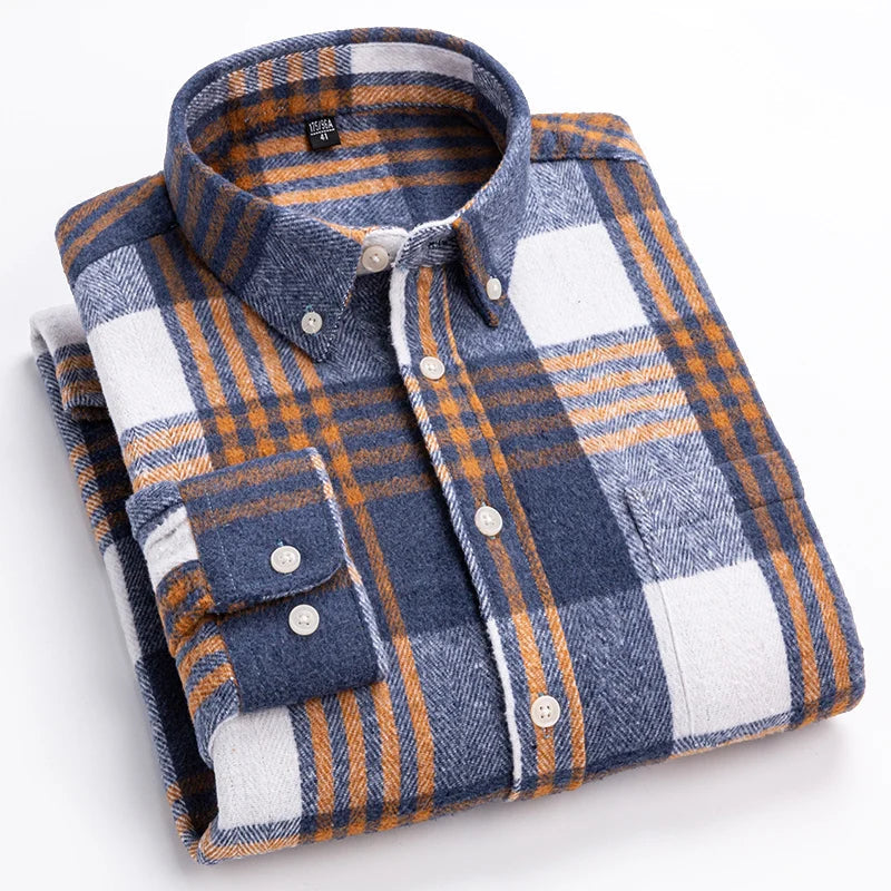 Lucas | Chemise Homme à Carreaux Flanelle Manches Longues