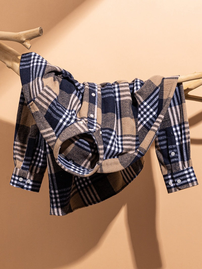Lucas | Chemise Homme à Carreaux Flanelle Manches Longues
