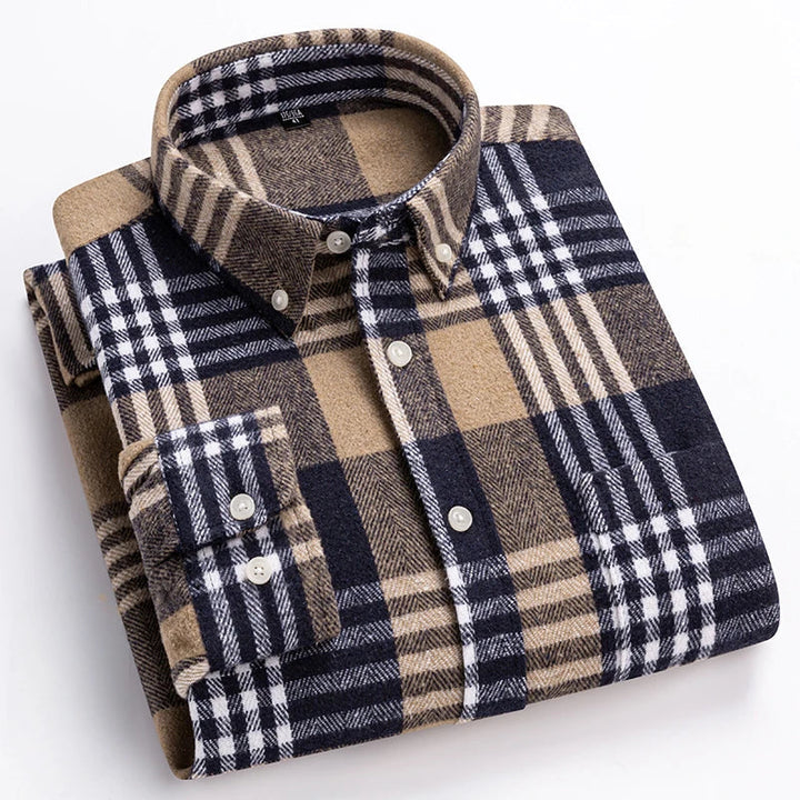 Lucas | Chemise Homme à Carreaux Flanelle Manches Longues