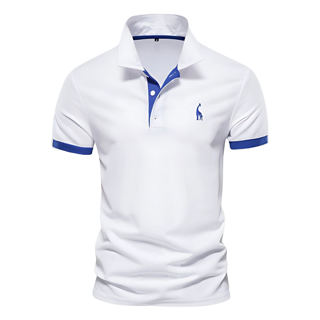 Lucas | Polo Homme Marine Col Boutonné