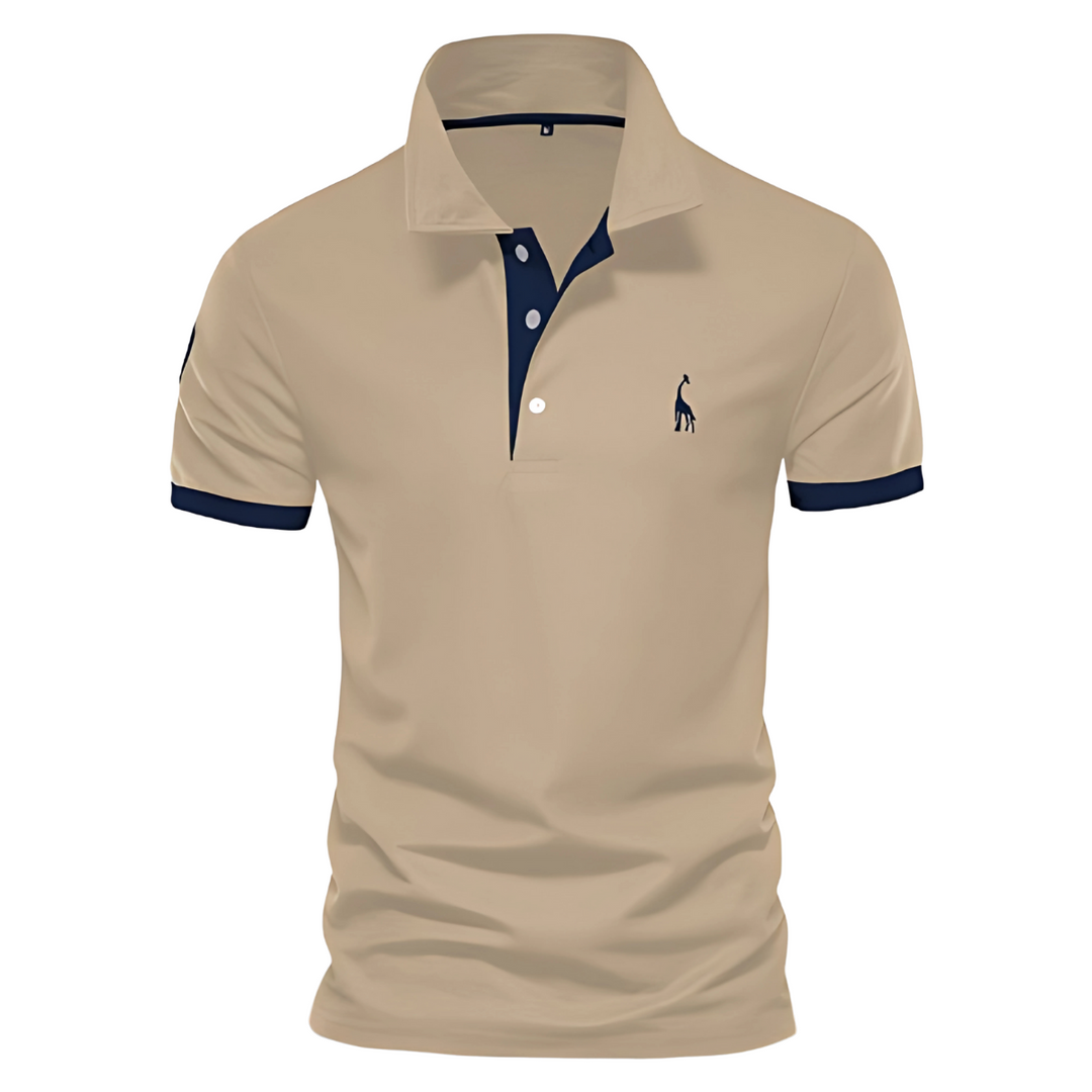 Lucas | Polo Homme Marine Col Boutonné