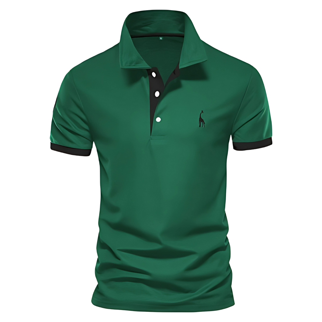 Lucas | Polo Homme Marine Col Boutonné