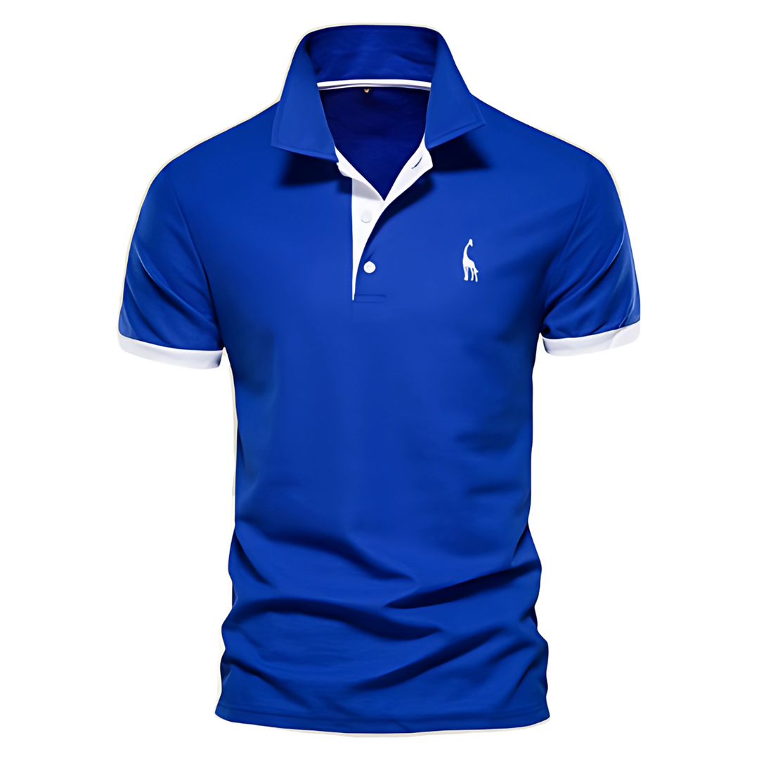 Lucas | Polo Homme Marine Col Boutonné