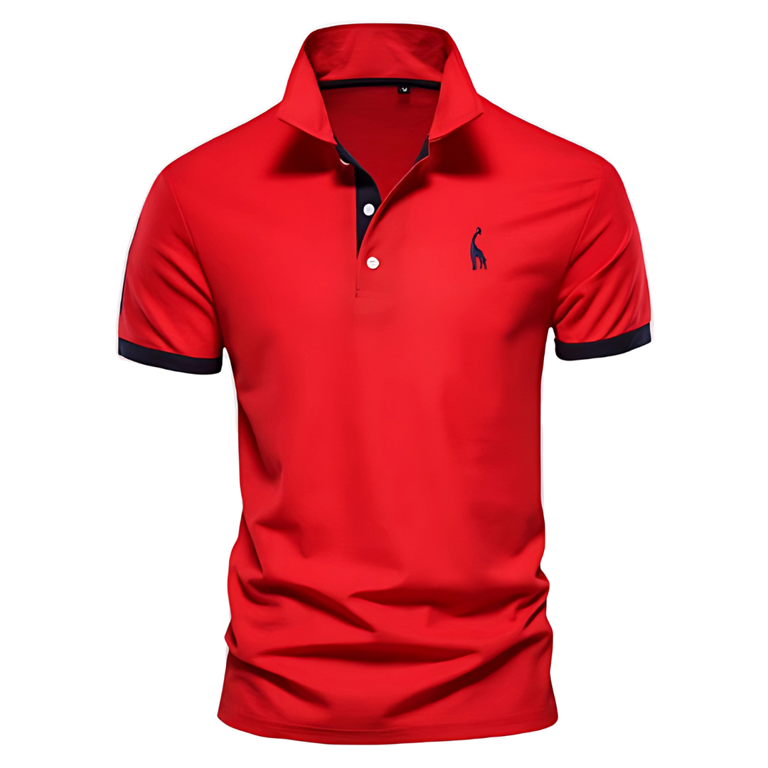 Lucas | Polo Homme Marine Col Boutonné