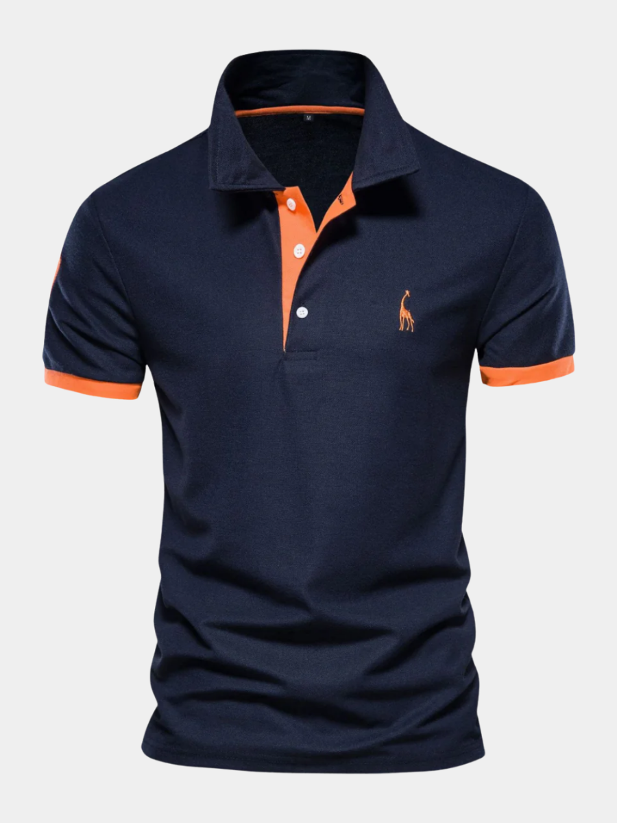 Lucas | Polo Homme Marine Col Boutonné
