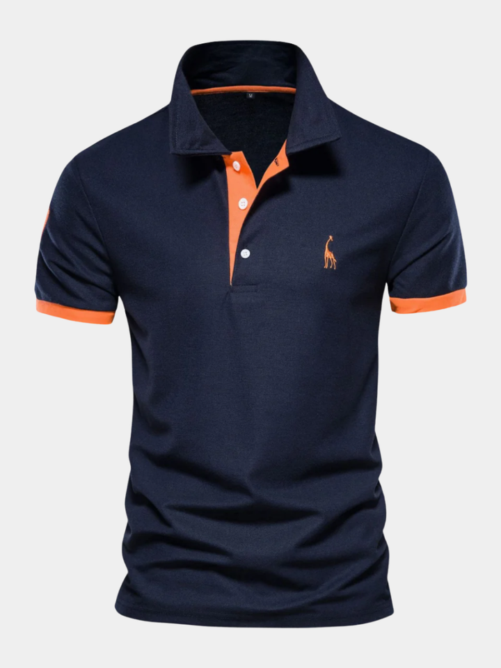 Lucas | Polo Homme Marine Col Boutonné
