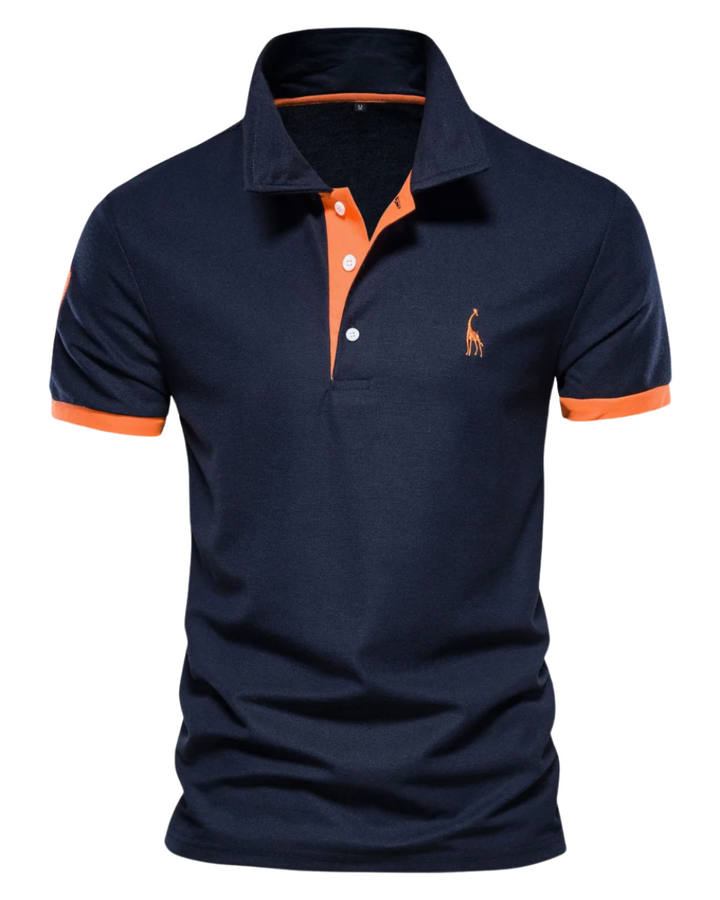 Lucas | Polo Homme Marine Col Boutonné