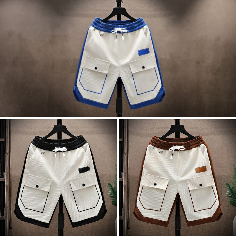 Lucas | Short Homme Cargo Bicolore Bleu et Blanc