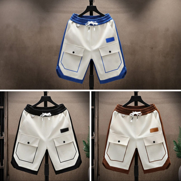 Lucas | Short Homme Cargo Bicolore Bleu et Blanc