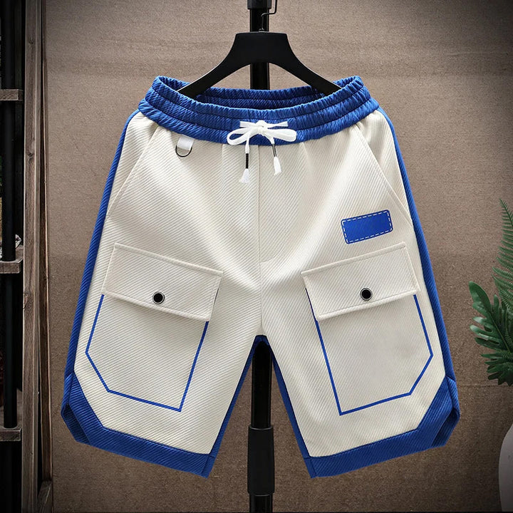 Lucas | Short Homme Cargo Bicolore Bleu et Blanc