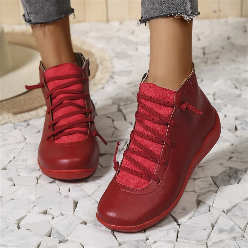 Lucie | Bottines Cuir Marron à Lacets Femme