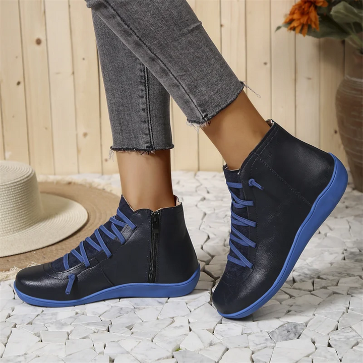 Lucie | Bottines Cuir Marron à Lacets Femme