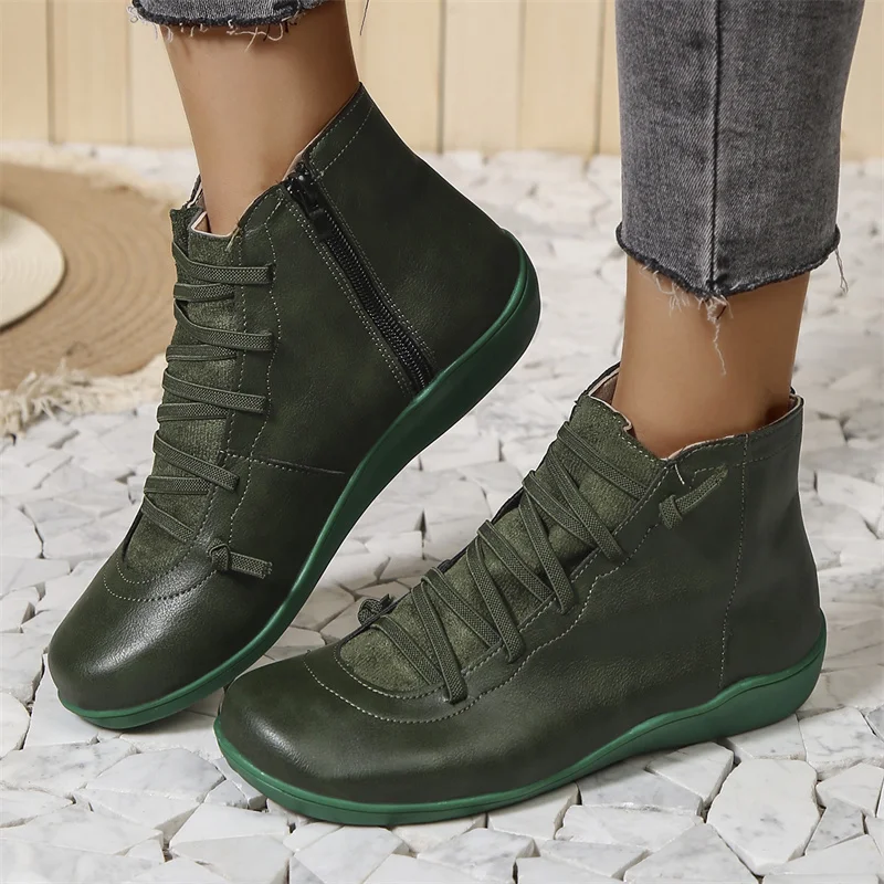 Lucie | Bottines Cuir Marron à Lacets Femme
