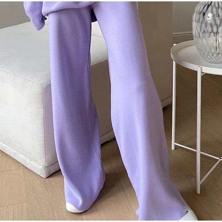 Lucie | Ensemble Maille Pull Col Montant Pantalon Large