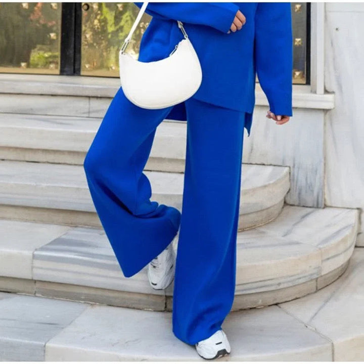 Lucie | Ensemble Maille Pull Col Montant Pantalon Large